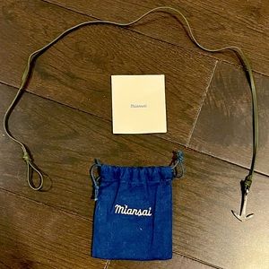 Green Leather & Silver Miansai Wrap Bracelet